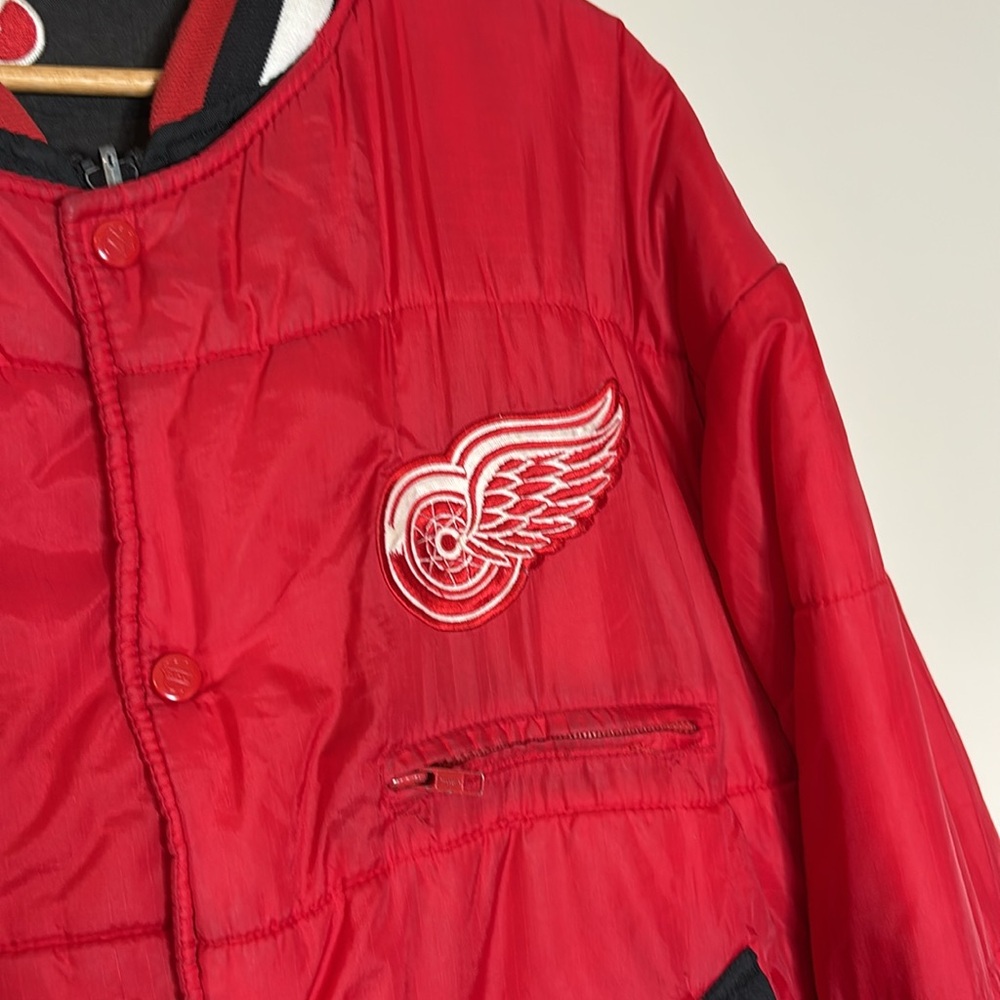 Vintage Pro Player Detroit Red Wings Reversible Puffer Jacket Medium - Picture 7 of 8